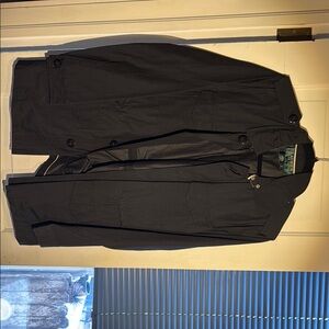 Black Nylon/ Cotton Blend Jacket
